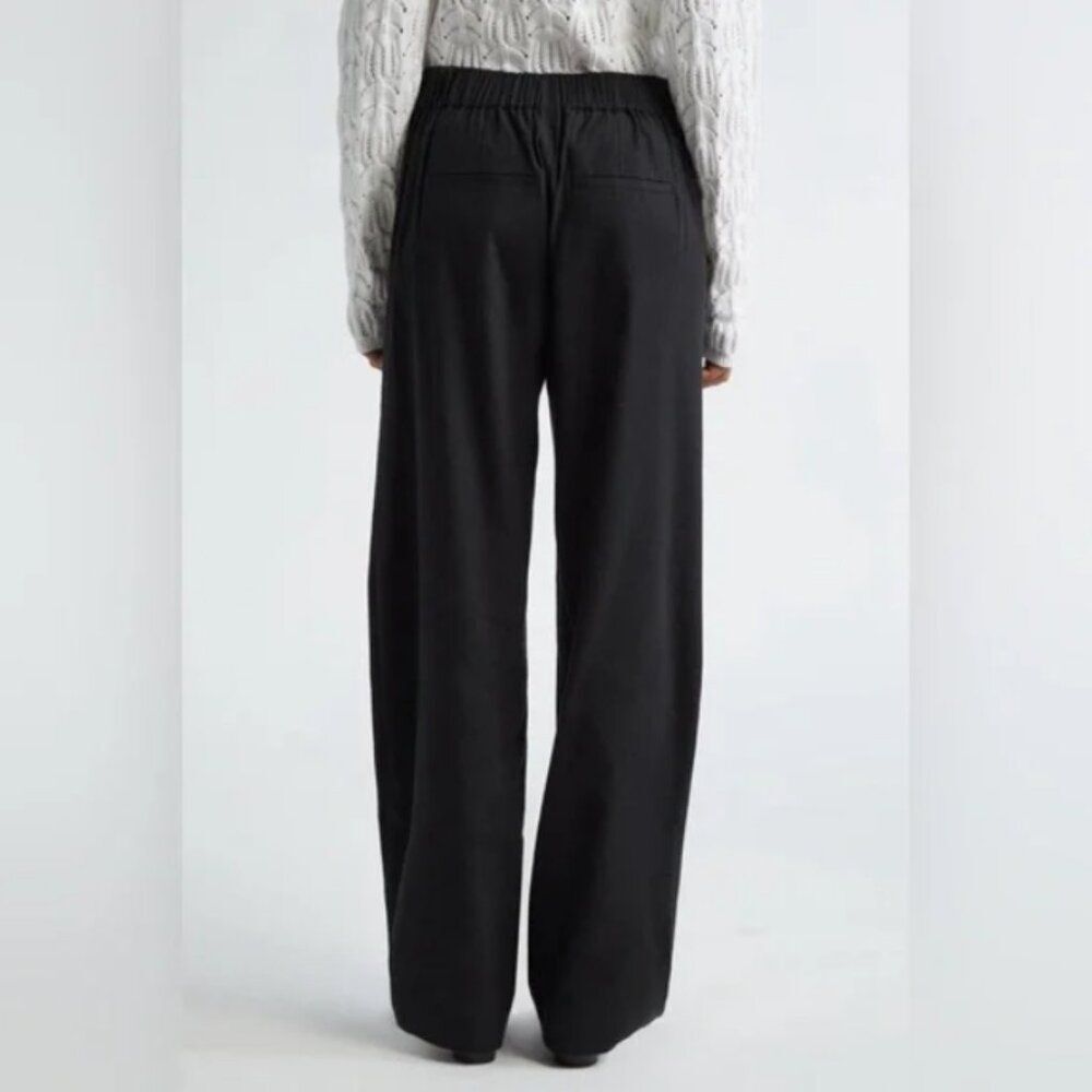 Vince Linen Blend Pull On Trouser Pant in Black size Large (12-14) $395 New - Picture 3 of 16